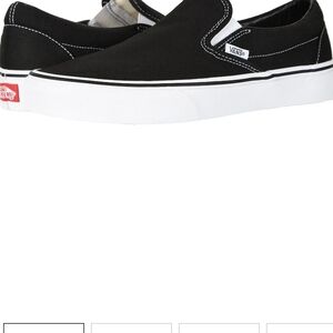 Vans Black and White Slip-On Shoes